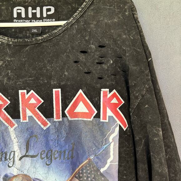 Another Hype Piece Shirt AHP 2XL Warrior Living Legend Distressed Skeleton Flag - Picture 9 of 15